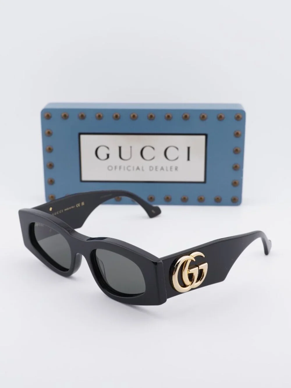 Gucci GG1754S 001 Square Sunglasses - Black / Grey